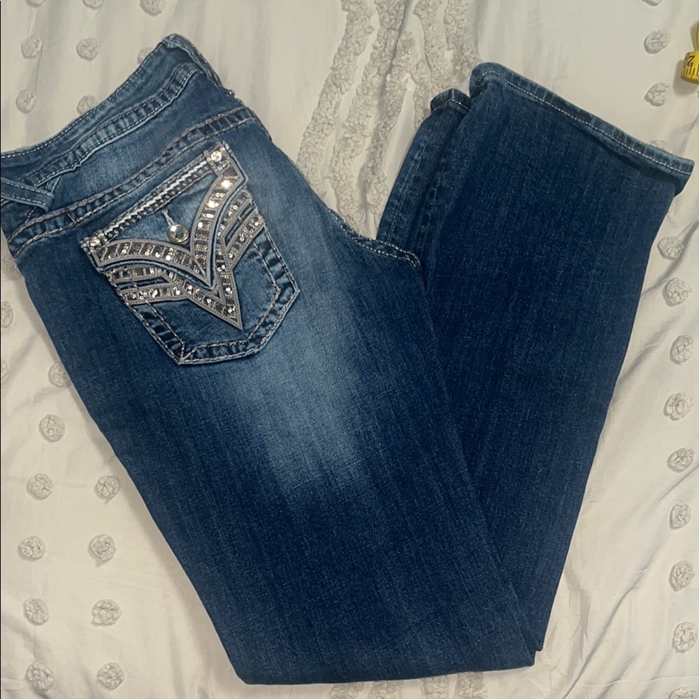 Like NEW Vigoss Women's Boot Cut Jeans with Embellished Pockets